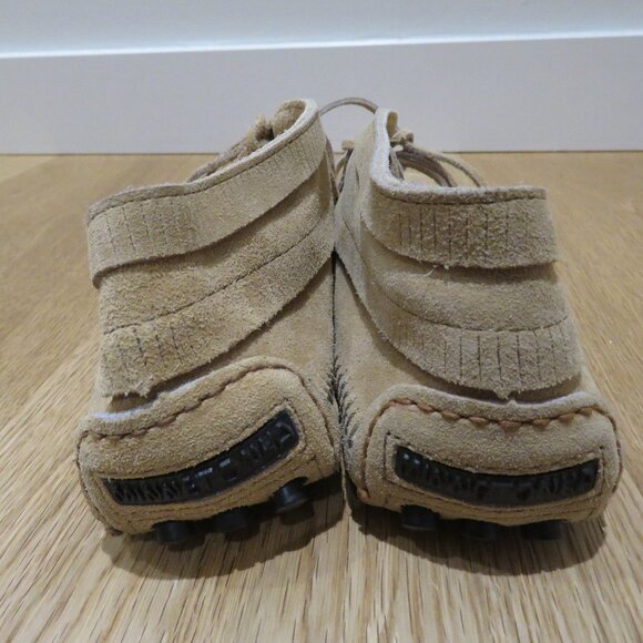 MINNETONKA Moccasin Loafer Fringe Booties Tan Suede Leather Western Casual - Picture 6 of 16